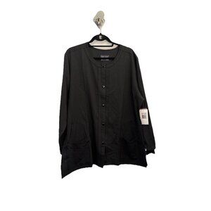 Nurse Mates Tara Black Button Down Uniform Jacket Women XL